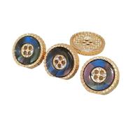 Rhinestone Buttons, Rhinestone Button Multicolor Metal 18-25mm Pack of 24 pcs for DIY Sewing Crafts(9th,20mm 6pcs)