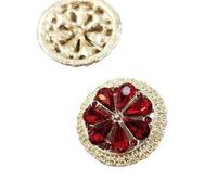 Rhinestone Buttons, Rhinestone Shank Button 25MM Multicolor for Clothing Sewing Accessories DIY(Red)