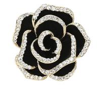 Rhinestone Camellia Flower Brooch Pin for Women Girls Vintage Gold Plated Delicate Botanical Flower Brooch Lapel Pin Clothing Accessories Bride Mother's Day Wedding Bouquet Party Jewelry Gift, Metal