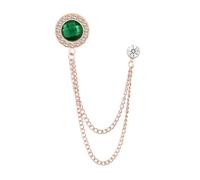 Rhinestone Chain Brooch Pins Round Crystal Tassel Chain Hanging Fashion Crystal Lapel Suit Pins for Women Men, L, Rhinestone Crystal, no gemstone