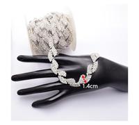Rhinestone Chains 1/5/10 Yard Leaf Shape Decorative Chain Crystal Rhinestone Sparkly Sewing DIY Accessories On A Dress Wedding Dress(Color-2,10 Yard)