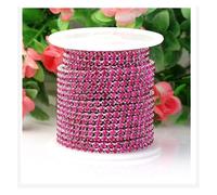 Rhinestone Chains 1 Yard/Piece 30Colors Glass Crystal Rhinestone Chain Silver Bottom Sew On Cup Chains for DIY Garment Bags Decorations(Purplish red,2.8mm)
