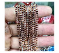 Rhinestone Chains 1 Yard/Piece 30Colors Glass Crystal Rhinestone Chain Silver Bottom Sew On Cup Chains for DIY Garment Bags Decorations(Deep Coffee,2.5mm)