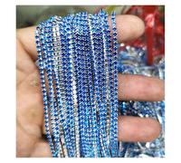 Rhinestone Chains 1 Yard/Piece 30Colors Glass Crystal Rhinestone Chain Silver Bottom Sew On Cup Chains for DIY Garment Bags Decorations(Kaplan,2.5mm)