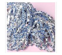 Rhinestone Chains 1 Yard/Piece 30Colors Glass Crystal Rhinestone Chain Silver Bottom Sew On Cup Chains for DIY Garment Bags Decorations(Light Sapphire,4mm)