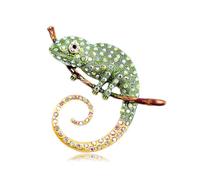 Rhinestone Chameleon Brooch Pin for Women Fashion Exquisite Blue Green Purple Colorful Crystal Animal Lizard Brooches Lapel Pins Dress Accessories Mardi Gras Carnival Holiday Jewelry Unisex Gift, L