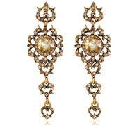 Rhinestone Chandelier Drop Dangle Earrings for Women Wedding Birthday Anniversary Elegant Luxury 1920s Flapper Accessories Vintage Cubic Zircon Tassel Dangling Studs Earring Jewelry Gifts (Gold)
