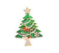 Rhinestone Christmas Brooch Pins for Women Men Elegant Christmas Tree Stars Jingle Bells Enamel Green Red Sparkly Crystal CZ Brooches for Winter Holiday Xmas Party Wedding Clothing Accessories, M
