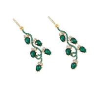 Rhinestone Christmas Bulb Statement Dangle Earrings for Women Fashion Colorful Teardrop Crystal Leaf Branch Xmas Light Bulbs Shaped Lightweight Charms Drop Holiday Festival Costume Jewelry, M, Metal