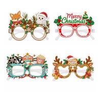 Rhinestone Christmas Glasses Frame No Lens 4pcs DIY Xmas