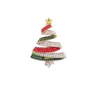 Rhinestone Christmas Tree Brooch for Women Beauty New Year Tree Brooch Pin Holiday Party Decorations Xmas Banquet Pin for Scarf Suit Daily Wear