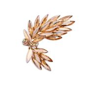 Rhinestone Cluster Brooch Pin for Women Girls Gold Plated Dainty Crystal Feather Wing Brooches Lapel Pins Breastpin Shiny Teardrop CZ Clothes Collar Dress Scarf Decoration Accessories Jewelry Gifts