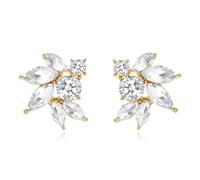 Rhinestone Cluster Stud Earrings Elegant Small Marquise Crystal Wedding Earrings for Brides Bridemaids Party Prom Costume Earrings for Women Girls