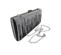 Rhinestone Clutch Purses for Women Ladies Diamante & Beaded Solid Clutch Bag With Shoulder Chain Evening Prom Party Black