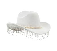 Rhinestone Cowboy Hat, Extravagant Wide Brimmed Headpiece, Western Hats for Men with Rhinestone Tassels, for Wedding Parties, Holiday Parties, Cosplay, Photo Shoots as well as for Adults Girls
