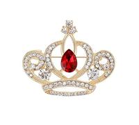 Rhinestone Crown Brooch Pin Women Girls Queen Princese Crown Lapel Pin Badge for Dress Suit Coat Sparkling Crown Shape Corsage for Mother's Day Gift Women Girls Fashion Breastpin Jewelry, Zinc, no