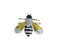 Rhinestone Crystal Bee Brooch Pin for Women Cap Cute Pearl Butterfly Lapel Pin Unique Retro Insect Pin Jewelry Gift, Alloy Steel Metal, no gemstone