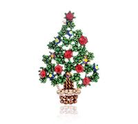Rhinestone Crystal Christmas Tree Brooch Pin Decorations Ornaments Gifts