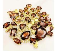 Rhinestone Crystal Glass Rhinestones 58Pcs Mix Shape Golden Bottom Sewing Accessories Use for Needlework DIY Clothing(Wine Red)