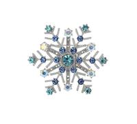 Rhinestone Crystal Snowflake Brooch Pin for Women Christmas Dainty Flower Lapel Pin Winter Christmas Theme Dress Hat Decor, Zinc, no gemstone
