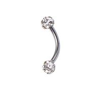 Rhinestone Curved Barbell Eyebrow Rings, Eyebrow Stud Nose Ring Piercing Ring for Women Earrings Rhinestone Piercing Jewelry(silver)