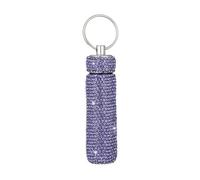Rhinestone Decorative Pill Case Practical Aluminum Storage Pill Holder for Travel or Home Convenience