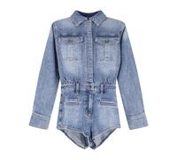 Rhinestone Denim Playsuit - female - Self Portrait - Playsuits - Blue - S - Jumpsuits & Playsuits S
