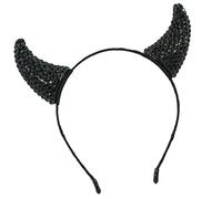 Rhinestone Devil Horn Headband Halloween Hat Adjustable Hair Hoop Halloween Costume Accessories Gothic Horn Headband, フリーサイズ