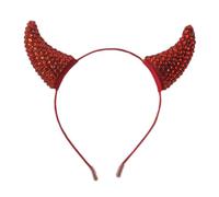 Rhinestone Devil Horn Headband Halloween Hat Adjustable Hair Hoop Halloween Costume Accessories Gothic Horn Headband, フリーサイズ