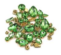 Rhinestone DIY Handmade Bulk 50Pcs/Bag Mix Shape Crystal Stones Setting Glass Rhinestone Sew On Bags/Shoes/Clothes(Light En8)