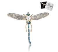 Rhinestone Dragonfly Brooch Pin with Jewelry Bow Gift Box for Women Men,Elegant Wedding Dragonfly Lapel Pin Breastpin Jewelry Accessories for Mother Mom Gift Clothes Dress Scarf Hat Decor