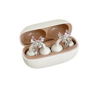 Rhinestone Earbud Charms Compatible with Anker AeroClip2, Bling Crystal Fashion Clip Decorations for Open Ear Headphones，Pink Tie