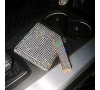 Rhinestone Electric Lighter Set 2pcs - Rechargeable Bling Glitter with Cigarette Case, USB Lighter, King Size (18-20 Capacity), Sliver