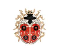 Rhinestone Enamel Ladybug Brooch for Women Crystal Cute Insect Animal Beetle Brooches Lapel Pins Vintage Christmas Halloween Decorative Badge Dress Accessories Jewelry Gift, S, Metal, no gemstone