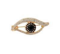 Rhinestone Eye Brooch Pin for Women Girls Gold Plated Fashion Crystal Devil Evil Eye Brooches Lapel Pins Dainty Halloween Party Dress Accessories Jewelry for Hat Bag Suit Tie