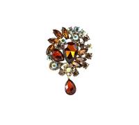 Rhinestone Feather Brooch Pin COLORFUL BLING Broche De De Imitación Broche Roja Azul Vintage Accesorio Joyería Decoración Regalos Crystal Or Rhinestone Buttons (E, 7. 6x5. 3x1)