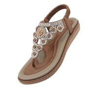 Rhinestone Flip Flops For Women Womens Flower Sandals Bohemian Beaded Flip Flop Flat Thong Sandals Toe Post Walking Sandal Summer Beach Shoes Peep Toe Pool Slippers Diamante Sling Back Slide
