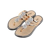 Rhinestone Flip Flops Sliders for Women Glitter Slipper Slides Flat Slip On Sliders Women's Summer Beach Sandal Ladies Diamante Non-Slip Sliders Peep Toe Shoes Casual Sparkly Sliders T-Strap Flip Flop