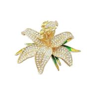 Rhinestone Flower Brooch for Women Lily Brooches Corsage Crystal Brooch Badge Pin Wedding Party Suitable for Dress Shirt Suit Sweater Coat Jewellery Gift