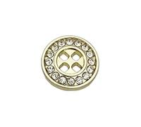 Rhinestone Flower Buttons, Rhinestone Buttons 20Pcs Metal 12mm Round 4-Hole Beautiful Ornament Woman Apparel Sewing Supplies for Blouses Clothing DIY Dress Embellishments(Gold)