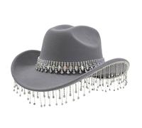 Rhinestone Fringe Cowgirl Hat Bling Cowboy Hat for Wedding Rave Party Travel Costume Accessories 2025 New