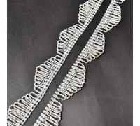 Rhinestone Fringe， Glass Rhinestone Tassel Fringe Sew On Trim Gold Silver 45-90cm(Style 3,90cm Long)