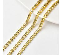 Rhinestone Fringe， Rhinestone Cup Chain Multicolor 2-6mm 5 Meters(Gold,SS28-6mm#5 Meters)