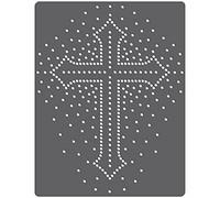 Rhinestone Genie Radiant Cross 10" Magnetic Rhinestone Template, Black