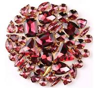 Rhinestone Gold Metal Setting 50Pcs/Bag Shapes Mix Colors Glass Crystal Sew On Rhinestone Wedding Dress Shoes Bags DIY Trim(A16 Wine Red)