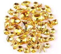 Rhinestone Gold Metal Setting 50Pcs/Bag Shapes Mix Colors Glass Crystal Sew On Rhinestone Wedding Dress Shoes Bags DIY Trim(A13 Topaz)