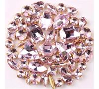 Rhinestone Gold Metal Setting 50Pcs/Bag Shapes Mix Colors Glass Crystal Sew On Rhinestone Wedding Dress Shoes Bags DIY Trim(A24 Light Pnnrk)