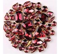 Rhinestone Gold Setting 50Pcs/Bag Shapes Mix Wine Red Glass Crystal Sew On Rhinestone Wedding Dress Shoes Bags DIY Trim(Wine Red)