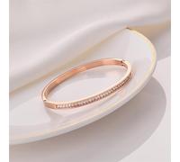 Rhinestone Gold&Silver Bangle Bracelet for Women Single Row Stainless Steel