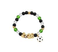 Rhinestone Gold Soccer Bracelet, Five-Pointed Star Fan Keepsake (Gold)